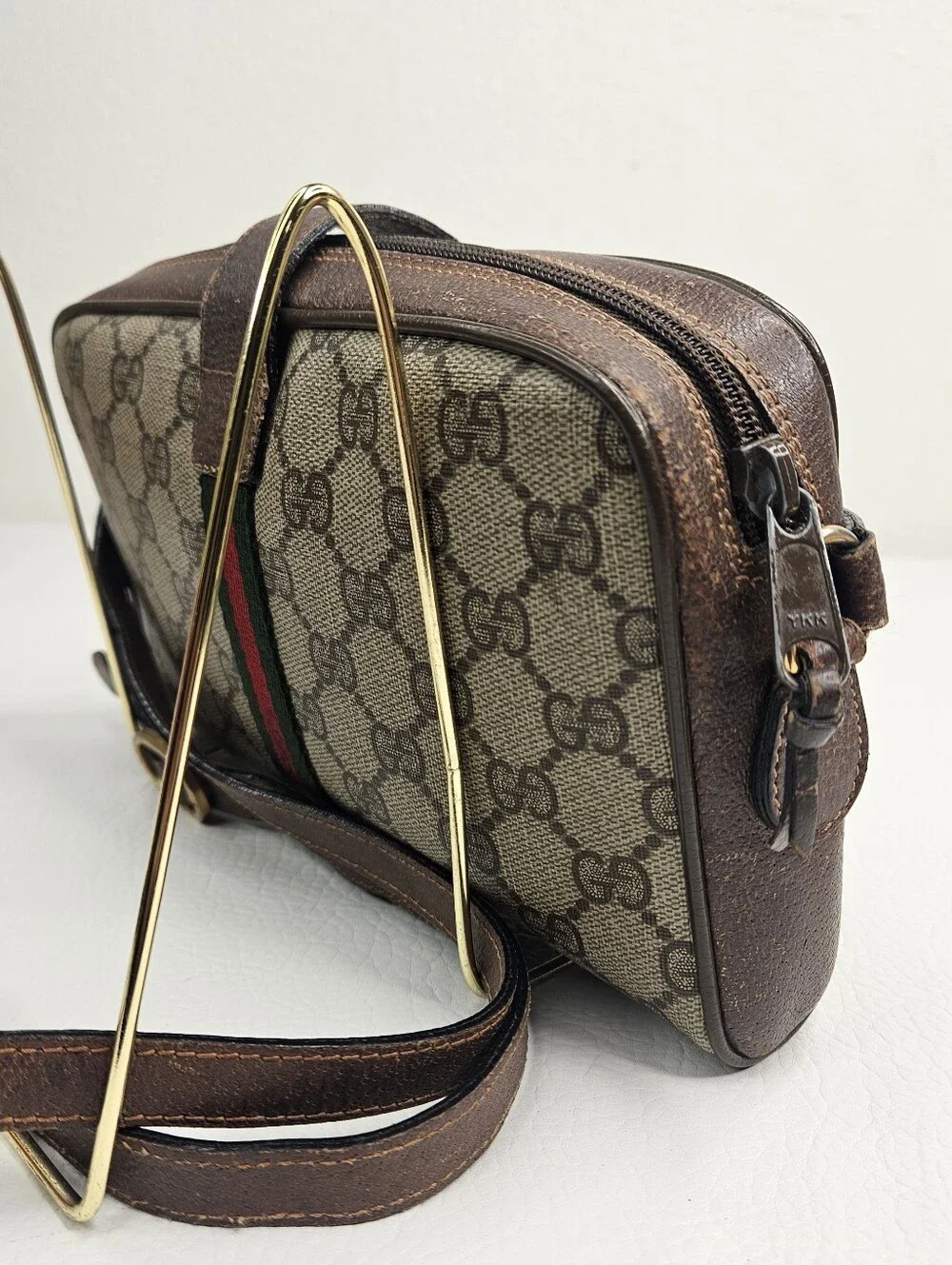Authentic 80s Gucci GG Supreme Sherry  Ophidia Camera Crossbody Shoulder Bag